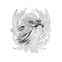 black rooster  tattoo design idea