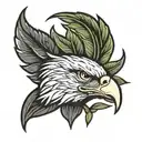 eagle head with laurel tattoo design idea