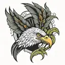 eagle head with laurel tattoo design idea
