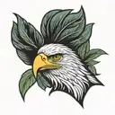 eagle head with laurel tattoo design idea