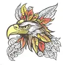 eagle head with laurel tattoo design idea