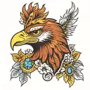 eagle head with laurel tattoo design idea