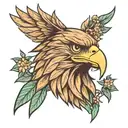 eagle head with laurel tattoo design idea