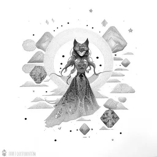 Dancing shadows in the moonlight tattoo design idea