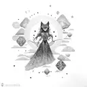Dancing shadows in the moonlight tattoo design idea