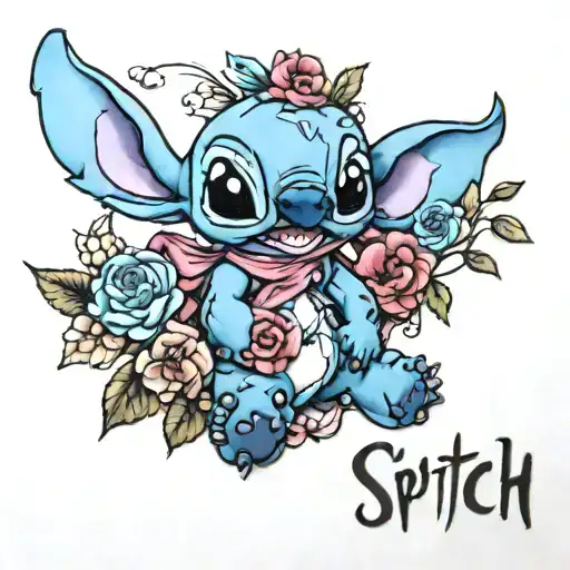 stitch and the name Sophia tattoo design idea