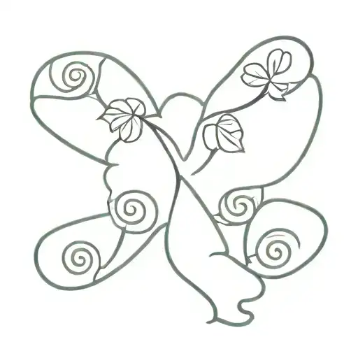 shamrock, minimal style, letter R subtly incorporated tattoo design idea