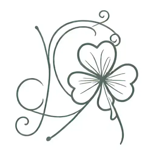 shamrock, minimal style, letter R subtly incorporated on each leaf tattoo design idea