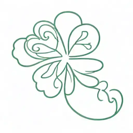 shamrock, minimal style, incorporate 3x letter R tattoo design idea