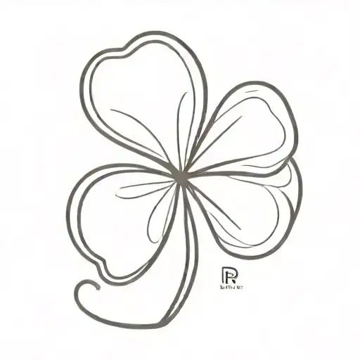 shamrock, minimal style, each leaf shaped like the letter R  tattoo design idea
