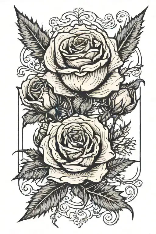 a rose and a thistle intertwined tattoo design idea