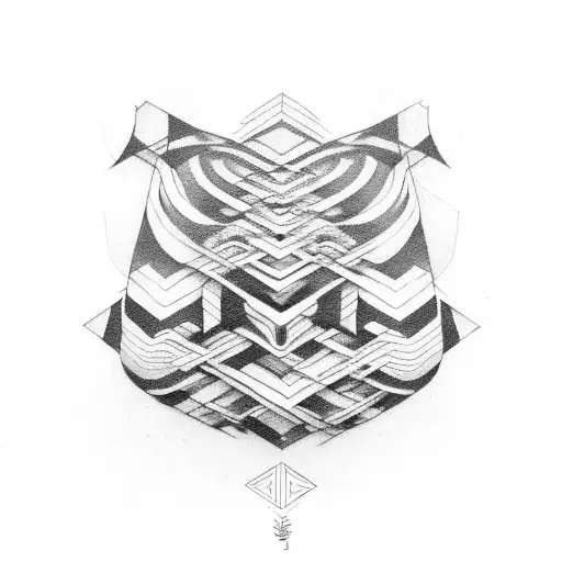 tribal with stripes tattoo design idea