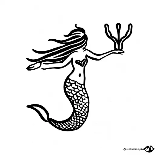 Buy Mermaid Outline Temporary Tattoo Siren Tattoo Mermaid Tail and Scales  Fantasy Ocean People Cute Wrist Tattoo Online in India - Etsy