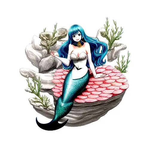 Mermaid inside an oyster tattoo design idea
