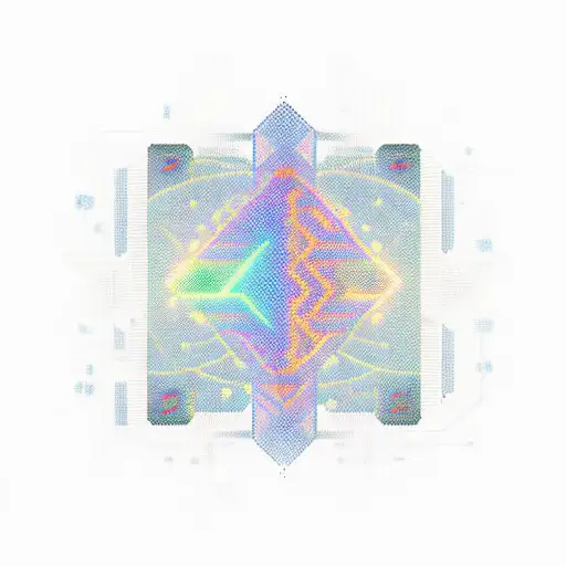 A new-school tattoo of a binary code pattern forming the shape of a spaceship tattoo design idea