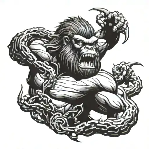 king kong furious medusa bust tattoo design idea