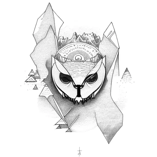 MTB, mountain, sun tattoo design idea