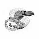 Crow and snake tattoo design idea