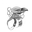 Crow and snake tattoo design idea