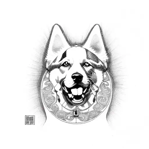 dog zodiac  tattoo design idea