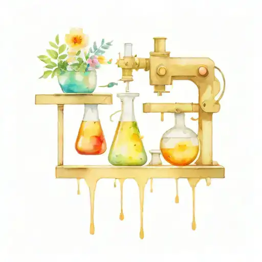 Laboratory equipment arranged tattoo design idea