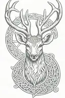 celtic deer head tattoo design idea