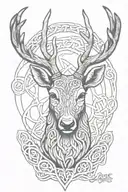 celtic deer head tattoo design idea