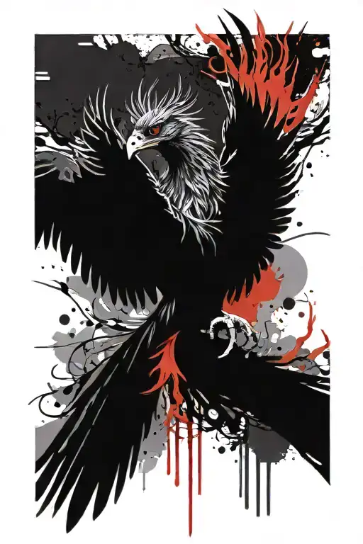 phoenix rising from the ashes rebirth tattoo design idea