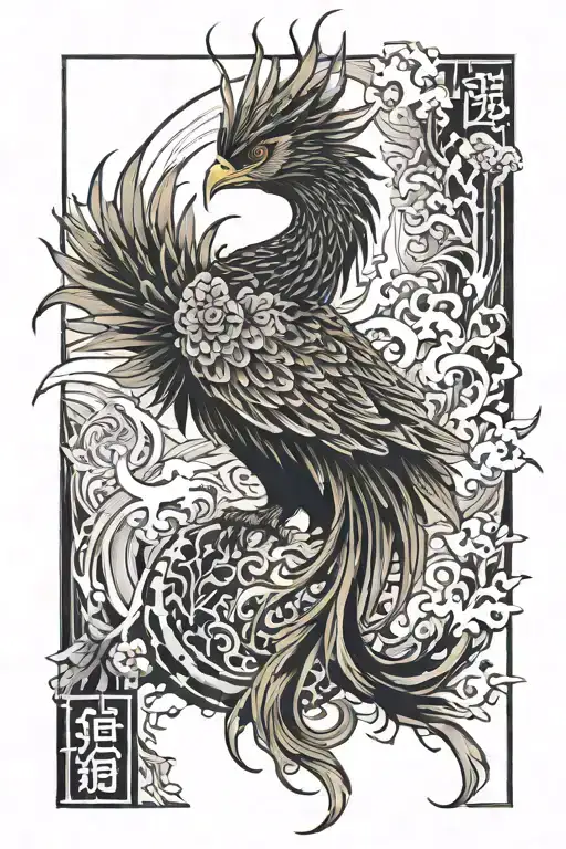 phoenix rising from the ashes rebirth tattoo design idea