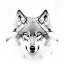  wolf with indian feather hat tattoo design idea