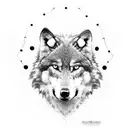  wolf with indian feather hat tattoo design idea