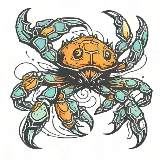 bomb squad crab tattoo design idea