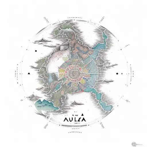 mapa  mundi detallando mar del plata ,rosario,fuengirola,elche, tattoo design idea