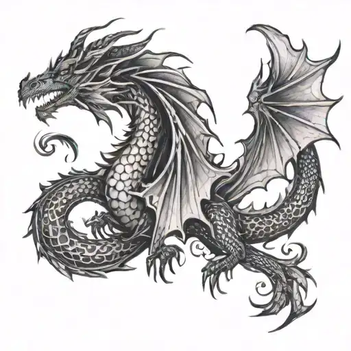 Create a tattoo featuring a Kpop-inspired dragon with lyrics from BoA's songs as the flames tattoo design idea