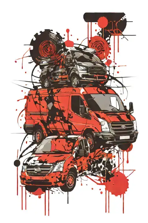 ford transit van tattoo design idea