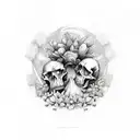 lupin flower made out of skulls  tattoo design idea