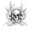 lupin flower made out of skulls  tattoo design idea