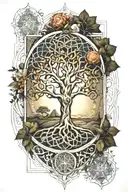 tree of life sacred geometry golden ratio tattoo design idea