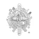 chef sleeve vegetables tattoo design idea