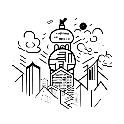 Hong Kong skyline tattoo design idea