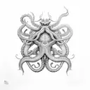 kraken and stingray tattoo design idea