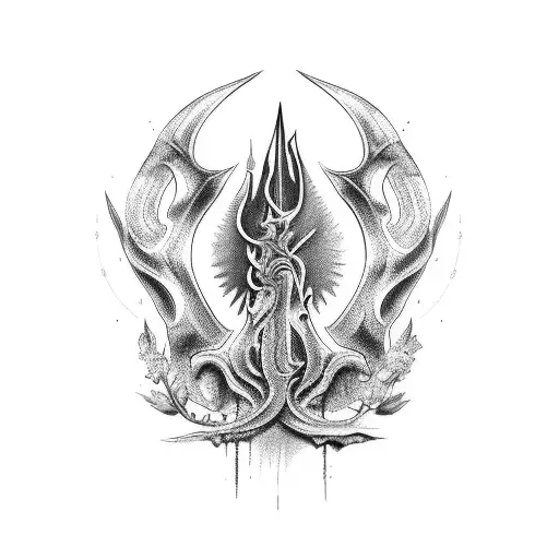 espada, arco e machado tattoo design idea
