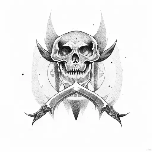 espada, arcoe e flecha e machado tattoo design idea