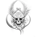 espada, arco e machado tattoo design idea