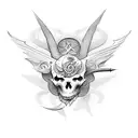 espada, arco e machado tattoo design idea