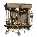 skeleton at gallows about to execute someone  tattoo design idea