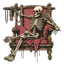 skeleton at gallows about to execute someone  tattoo design idea