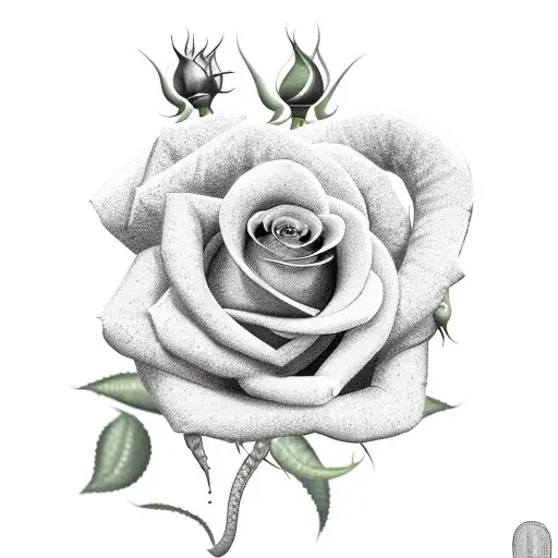 a snake in a rose garden being pricked by the thorns of the roses tattoo design idea