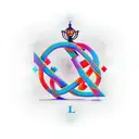 word L;FE with addiction recovery symbol tattoo design idea