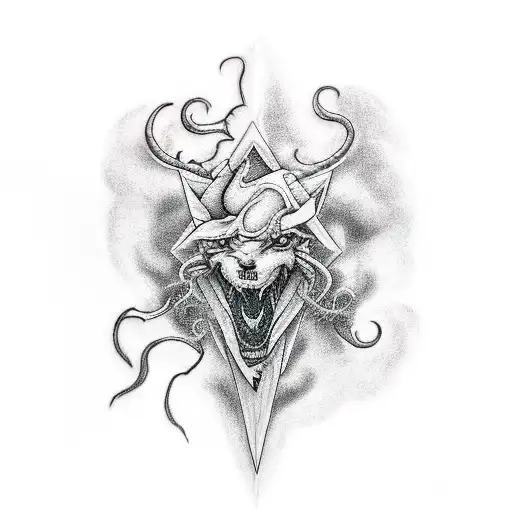 A stormy scene with a lot of negative space  tattoo design idea